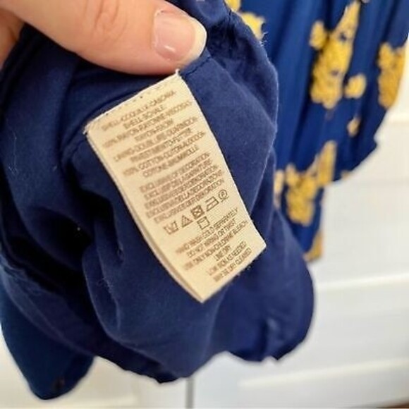 Free People Floral Embroidered Open Back Swing Dress Long Sleeve blue Small - Picture 8 of 8